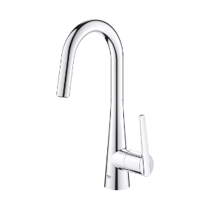 GROHE 32283003 Ladylux® Pull-Down Kitchen Faucet, 1.75 gpm, Polished Chrome, 1 Handle, 1 Faucet Hole, Residential