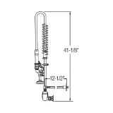 Elkay® LK943LC Pre-Rinse Faucet, 1.2 gpm Flow Rate, 8 in Center, Swivel Spout, Polished Chrome, 2 Handles