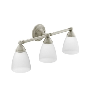 Moen® YB2263BN 3-Globe Bath Light, Brantford™, 120VAC, Brushed Nickel