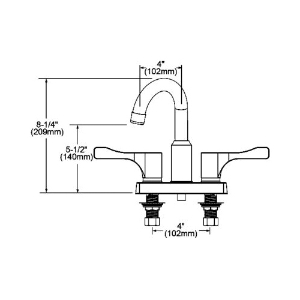 Elkay® LKD24898BHC Scrub/Handwash Bar Faucet, Polished Chrome, 2 Handle, 4 in Center, 1.5 gpm