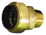 EPC TECTITE™ 10177380 204R Push Male Reducing Adapter, 1/2 x 3/4 in Nominal, C x Male End Style, Brass