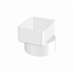 ROYAL P1924 Flush Mount Downspout Adapter, 2 x 3 x 4 in Nominal, Solvent Sewer Hub End Style, PVC