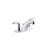 Kohler® 15241-4RA-CP Coralais® Centerset Bathroom Sink Faucet, Polished Chrome, 2 Handles, Metal Pop-Up Drain, 1.2 gpm Flow Rate