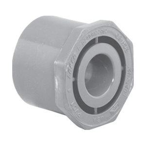 Lasco® 9837-422 Flush Reducing Bushing, 4 x 3 in, Spigot x Slip, SCH 80/XH, CPVC, FKM O-Ring Seal