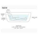 Kohler® 1966-GH-0 Sunstruck® Heated Air Bath with Straight Shroud, BubbleMassage™, Oval Shape, 65-1/2 in L x 35-1/2 in W, Center Drain, White