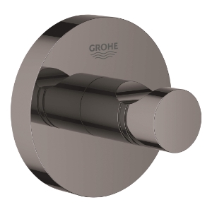 GROHE 40364A01 40364_1 Essentials Round Robe Hook, 1 Hook, 2-1/8 in OAH x 1-3/4 in OAD, Metal, Hard Graphite