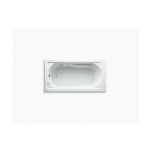 Kohler® 1357-96 Devonshire® Bathtub with Reversible Drain, Devonshire®, Whirlpool, Rectangle Shape, 60 in L x 32 in W, End Drain, Biscuit
