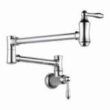 DELTA® 1177LF Traditional Pot Filler Faucet, 4 gpm Flow Rate, Swivel Spout, Chrome, 2 Handles