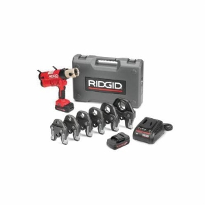 RIDGID® 43358 RP 340 Battery Press Tool Kit With ProPress Jaws, 1/2 to 2 in Capacity, 7200 lb, 5 s Crimp, Li-Ion Battery