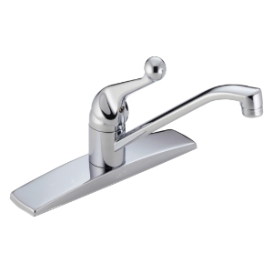 DELTA® 100LF-WF Classic Kitchen Faucet, 1.8 gpm Flow Rate, 8 in Center, Swivel Spout, Polished Chrome, 1 Handle