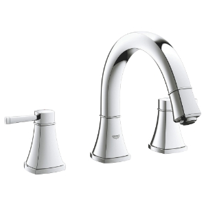 GROHE 25154000 Roman Bathtub Faucet, Grandera®, 5.8 gpm, StarLight® Polished Chrome, 2 Handles, Traditional