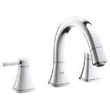 GROHE 25154000 Roman Bathtub Faucet, Grandera®, 5.8 gpm, StarLight® Polished Chrome, 2 Handles, Traditional