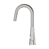 GROHE 32283DC3 Ladylux® Pull-Down Kitchen Faucet, 1.75 gpm, Supersteel, 1 Handle, 1 Faucet Hole, Residential