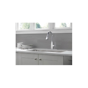 Peerless® P7919LF Xander™ Pull-Down Kitchen Faucet, 1.5 gpm Flow Rate, Polished Chrome, 1 Handle, 3 Faucet Holes, Function: Traditional