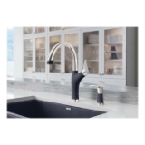 Blanco 442035 Artona Kitchen Faucet with Dual Spray, 1.5 gpm Flow Rate, Truffle/Stainless, 1 Handle, 1 Faucet Hole, Traditional