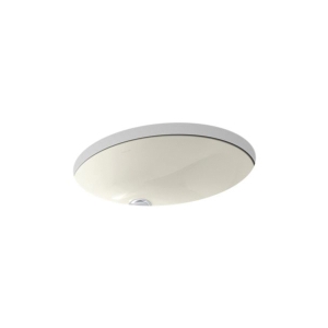 Kohler® 2210-96 Caxton® Bathroom Sink with Overflow Drain, Oval Shape, 19-1/4 in W x 16-1/4 in D x 7-1/2 in H, Undermount, Vitreous China, Biscuit
