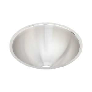 Elkay® ELUH12LV Bathroom Sink, Asana™, Circular Shape, 14-3/8 in W x 14-3/8 in D x 6 in H, Under Mount, Stainless Steel, Lustertone