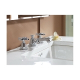 Kohler® 13132-3A-BN Pure Widespread Bathroom Sink Faucet, Pinstripe®, 1.2 gpm Flow Rate, 1-3/8 in H Spout, 8 to 16 in Center, Vibrant® Brushed Nickel, 2 Handles, Pop-Up Drain