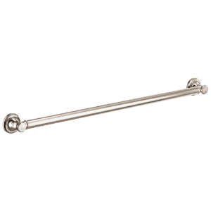 Brizo® 693610-PN Round Traditional Decorative Grab Bar, 36 in L x 1-1/4 in Dia, Polished Nickel, Metal
