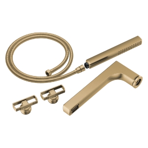Brizo® T70308-GL Kintsu® Tub Filler, 1.75 gpm at 80 psi Flow Rate, 8 in Center, Luxe Gold, 2 Handles