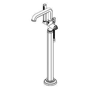 Brizo® T70176-PGLHP Invari® Tub Filler, 15.5 gpm Flow Rate, Polished Gold, Commercial/Residential