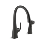 Kohler® 22064-BL Graze® Kitchen Sink Faucet with Sidespray, 1.5 gpm Flow Rate, Swing Spout, Matte Black