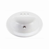 Gerber® G0012834CH Maxwell® Self-Rimming Bathroom Sink with Consealed Front Overflow, Oval Shape, Drop-In Mount, White