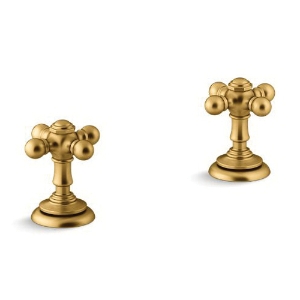 Kohler® 98068-3-2MB Artifacts® Cross Bathroom Sink Faucet Handles, Vibrant Brushed Moderne Brass