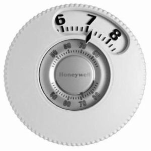 Honeywell Home Round™ T87N1026/U Manual Thermostat, Non-Programmable Thermostat, Relay Switch, R, RC, W, Y, G, O, B Terminal