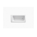 Kohler® 1946-96 Archer® Bathtub with Reversible Drain, Soaking, Rectangular Shape, 60 in L x 30 in W, End Drain, Biscuit