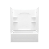 Sterling® 71220110-0 Bath/Shower Wall Set, Ensemble™, 60-1/4 in L x 33-1/4 in W x 75-1/4 in H, Solid Vikrell®, High Gloss White
