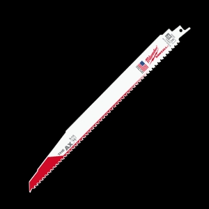 Milwaukee® SAWZALL® AX™ 48-00-5027 Demolition Tapered Back Reciprocating Saw Blade, 12 in L x 1 in W, 5 TPI, Bi-Metal Body, Universal/Toothed Edge Tang