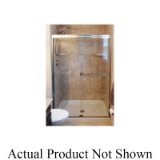 Basco® 3500-60 Sliding Shower Door, Frameless Frame, Obscure Glass, Silver, 3/16 in THK Glass, Classic