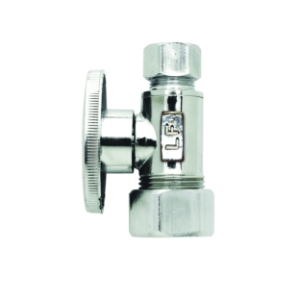 1/4 Turn Straight Valve, 1/2 in Nominal, Compression, Chrome Plated, Import