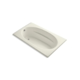 Kohler® 1115-96 Windward® Bathtub, Soaking, Rectangle Shape, 72 in L x 42 in W, End Drain, Biscuit