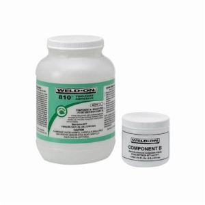 Weld-On® 810™ 10813 2-Component Low VOC Adhesive Kit With Screw-On Cap, 4 oz Plastic Jar, Clear/White