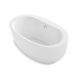 Kohler® 24002-0 Sunstruck® Bathtub with Fluted Shroud and Center Drain, 60 in L x 34 in W, Center Drain, White