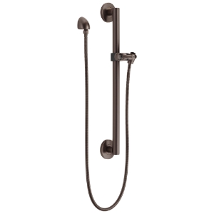 DELTA® 51600-RB Universal Adjustable Slide Bar/Grab Bar Assembly with Round Wall Elbow, 24 in L Bar, Venetian Bronze