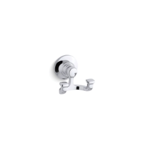 Kohler® 11414-CP Robe Hook, Bancroft®, 2 Hooks, 3-1/8 in OAW x 2-7/8 in OAD x 2-13/16 in OAH, Metal, Polished Chrome