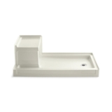 Kohler® 1976-96 Tresham® Single Threshold Shower Base, Biscuit, Right Drain, 60 in L x 32 in W x 21-1/8 in D