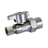 LEGEND 114-707NL T-596NL 1/4 Turn Straight Supply Stop Valve, 1/2 x 3/8 in Nominal, CPVC x Compression End Style, 125 psi Pressure, Brass Body, Polished Chrome