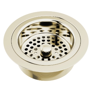 Brizo® 69052-PN Kitchen Sink Flange with Strainer, 4-1/2 in Nominal, 4-1/2 in OAL, Tailpiece Connection, Solid Brass, Polished Nickel