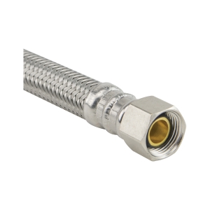 PlumbShop® PLS1-20DW F Flexible Dishwasher Connector, 3/8 in Nominal, Compression End Style, 20 in L, 125 psi Working, Reinforced PVC/Braided Stainless Steel