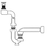 ProWrap® PW2150WC Offset Lavatory P-Trap and Supply Kit, 1-1/2 in Inlet x 1-1/2 in Outlet, Gloss White, Vinyl