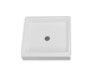 Clarion SP3635-WH Residential 1-Piece Shower Base, White, Center Drain, 36 in L x 35 in W x 7 in D