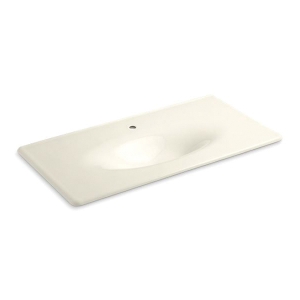 Kohler® 3052-1-96 Iron/Impressions® 43 in Enameled Cast Iron Vanity Top With Integrated Oval Sink, Biscuit