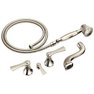 Brizo® T70360-PN Rook™ 2 Handle Tub Filler Trim Kit With Bi-Directional Lever Handle, Solid Brass, Polished Nickel