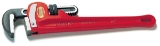 RIDGID® 31035 Heavy Duty Straight Pipe Wrench, 5 in Pipe, 36 in OAL, Floating Forged Hook Jaw, Ductile Iron Handle, Knurled Nut Adjustment, Red