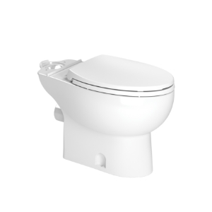 Saniflo® 087 Toilet Bowl, White, Elongated Front Shape, 16-3/4 in H Rim, 3 in Trapway