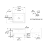 Elkay® CHS1716LRSSACMC Lead Free Scrub/Handwash Sink Package, Rectangle Shape, 16-3/4 in W x 15-1/2 in D x 6 in H, Wall Mount, 304 Stainless Steel, Buffed Satin